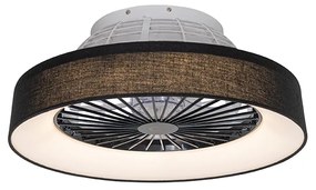 Ventilator de plafon negru inclusiv LED cu telecomandă - Emily