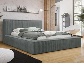 Pat matrimonial 160 cm Gretty S (Gri închis) (cu somieră) (cu sp. depozitare). 1104236