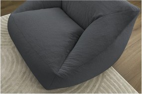 Fotoliu bean bag gri închis cu tapițerie din blană artificială Lilibet – Bobochic Paris