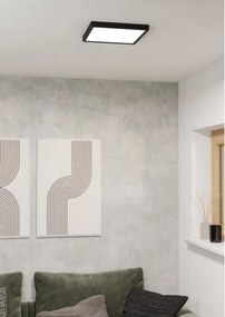 Eglo 901375 - FUEVA-Z Lampă de tavan LED RGBW dimabilă, sticlă fumurie, LED/13,5W/230V, 29,5cm, IP44, neagră