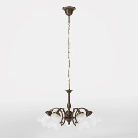 Candelabru stil clasic italian din alama si sticla Ricciolo