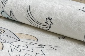 BAMBINO 1278 covor lavabil rachetă spațială pentru copii anti-alunecare - cremă - SECUNDAR-COTATI PRODUSUL