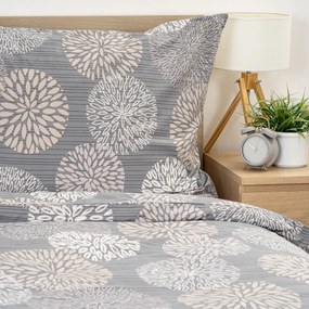 Lenjerie de pat din bumbac 4Home Grey Petals, 220 x 200 cm, 2 buc. 70 x 90 cm