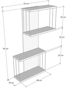 Raft gri antracit-în culoare naturală etajat cu aspect de lemn de pin 65 cm Destan – Kalune Design
