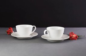 Set servire ceai sau cafea, 12 piese, 6 persoane, alb, Linea