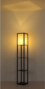 Lampa de podea tip raft din lemn negru TABITHA