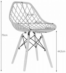 Set de sufragerie alb-negru 1+4, masă OSLO 100x100cm și scaune ROTEN