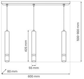 Lustră pe cablu Brilagi POKER 3xGU10/25W/230V bej