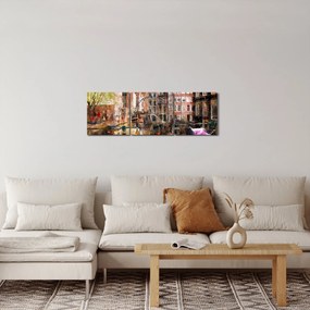 Tablou - Amsterdam (cu ceas) (90x30 cm)