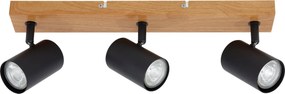 Spot Industrial Klausen Zinnia PL3 3xGU10 Negru Natur, Corp Iluminat Modern Orientabil 12x49x6 cm, Ideal Living Bucatarie, Design Metalic Elegant