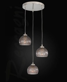 Lustra moderna cu 3 pendule design italian 10003 fumuriu