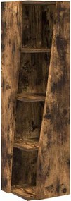vidaXL Dulap de colț Stejar fumuriu 27,5x27x102cm Lemn compozit