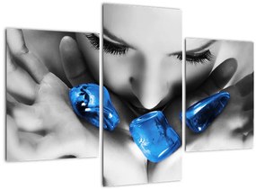 Tablou cu portretul femeii cu pietre (90x60 cm)