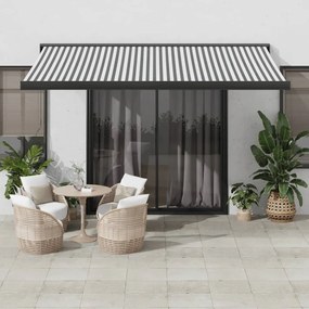 vidaXL Copertină retractabilă antracit/alb, 4x3 m, textil/aluminiu