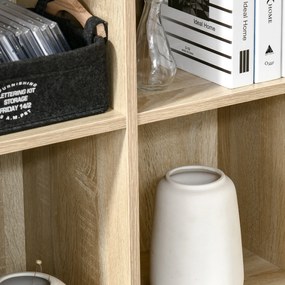 HOMCOM Bibliotecă Modernă cu 6 Cuburi, 65.5x30x97.5 cm, Culoare Stejar | Aosom Romania