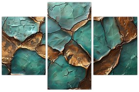 Tablou - Pictură verde-auriu (90x60 cm)