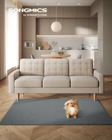 Covor antiderapant Songmics Area, 120x170 cm, lavabil la masina, poliester, gri dove