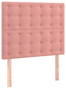 3116807 vidaXL Tăblii de pat, 2 buc, roz, 90x5x78/88 cm, catifea