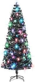 vidaXL Brad de Crăciun pre-iluminat cu suport și LED-uri, 240 cm, fibră optică