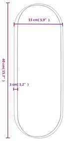 Oglinda de perete, negru, 15x40 cm, ovala 1, Negru, 15 x 40 cm