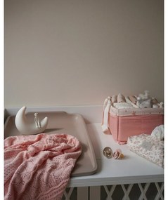 Pătură pentru copii, roz prăfuit din bumbac organic tricotată 80x100 cm Sorbet – Cam Cam Copenhagen