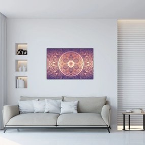 Tablou - Mandala pe gradient violet (90x60 cm)
