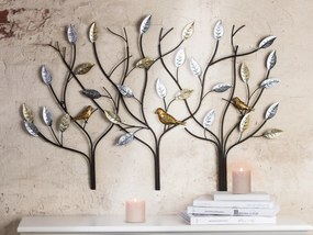 Decoratiune de perete tree birds, metal, multicolor, 104x71x2 cm