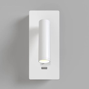 Aplica de perete cu spot LED directionabil si port USB Mirax alb