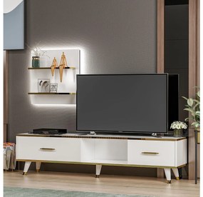 Mobilier living Mevala 2 (alb + auriu) . 1095633