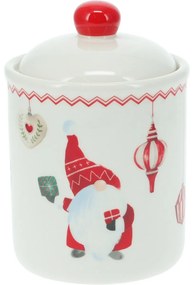 Doză ceramică cu capac Spiriduș de Crăciun