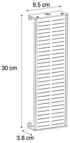 Aplică de perete exterioară neagră 30 cm cu LED inclus, cu dimmer în 4 trepte și funcție solară - Serena