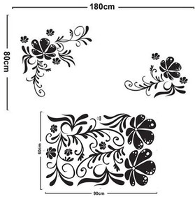 Sticker perete Black Flower Decor 3