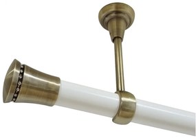 Galerie tavan fara inele BOSTON /25 - alb/aur antic (Alege marime: 120 cm)