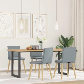 vidaXL Scaune de bucătărie pivotante, 4 buc., gri deschis, textil