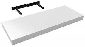 Polita perete cu suport fixare ascuns, 60x23.5x3.8 cm Alb