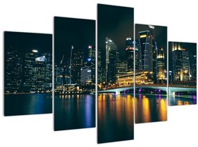 Tablou - Singapore noaptea (150x105 cm)