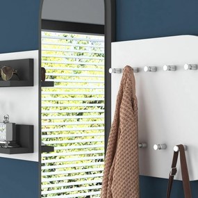 Cuier de perete cu oglindă Pomi White