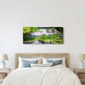 Tablou - Cascada Huay Mae Khamin, Kanchanaburi, Thailanda (120x50 cm)