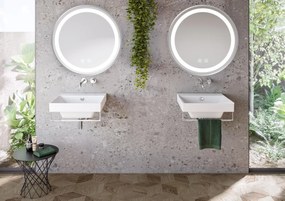 Oglinda LED 80 cm MMJ argintiu periat
