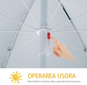 Outsunny Umbrelă de Plajă și Grădină cu Perdea Parasolară, Poliester și Metal, Φ220cm, Verde Închis | Aosom Romania