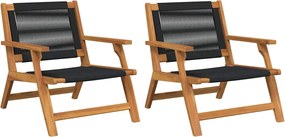 vidaXL Mobilier de grădină 2 pcs Negru 67 x 76 x 73 cm