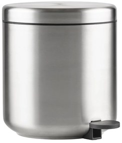 Coș de gunoi argintiu mat cu pedală din oțel inoxidabil 4 l Ume – Zone
