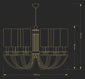 Candelabru 10 brate elegant design clasic realizat manual Lea