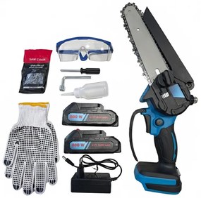 Ferăstrău cu lanț fără fir 21 V cu 2 baterii și încărcător