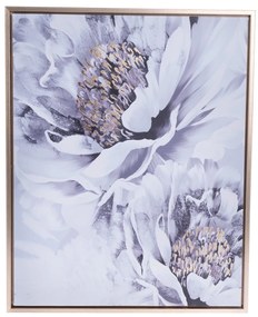 Tablou pe pânză în ramă Pivoňky - tipar auriu, 40x 2,5 x 50 cm