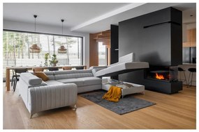 Colțar gri închis extensibil/cu spațiu de depozitare (cu colț pe partea dreaptă/în formă de "U") Louis – ELTAP