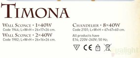 Aplica de perete rustica fabricata manual din lemn Timona WOOD-TI-AP2