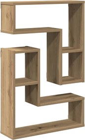 vidaXL Rafturi de perete cub 2 buc. stejar artizanal, 50x15x50 cm lemn