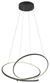 Lustră negru-mat LED cu intensitate reglabilă Darvin – Trio