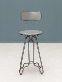 Scaun de bar, din metal, cu aspect vintage Valery